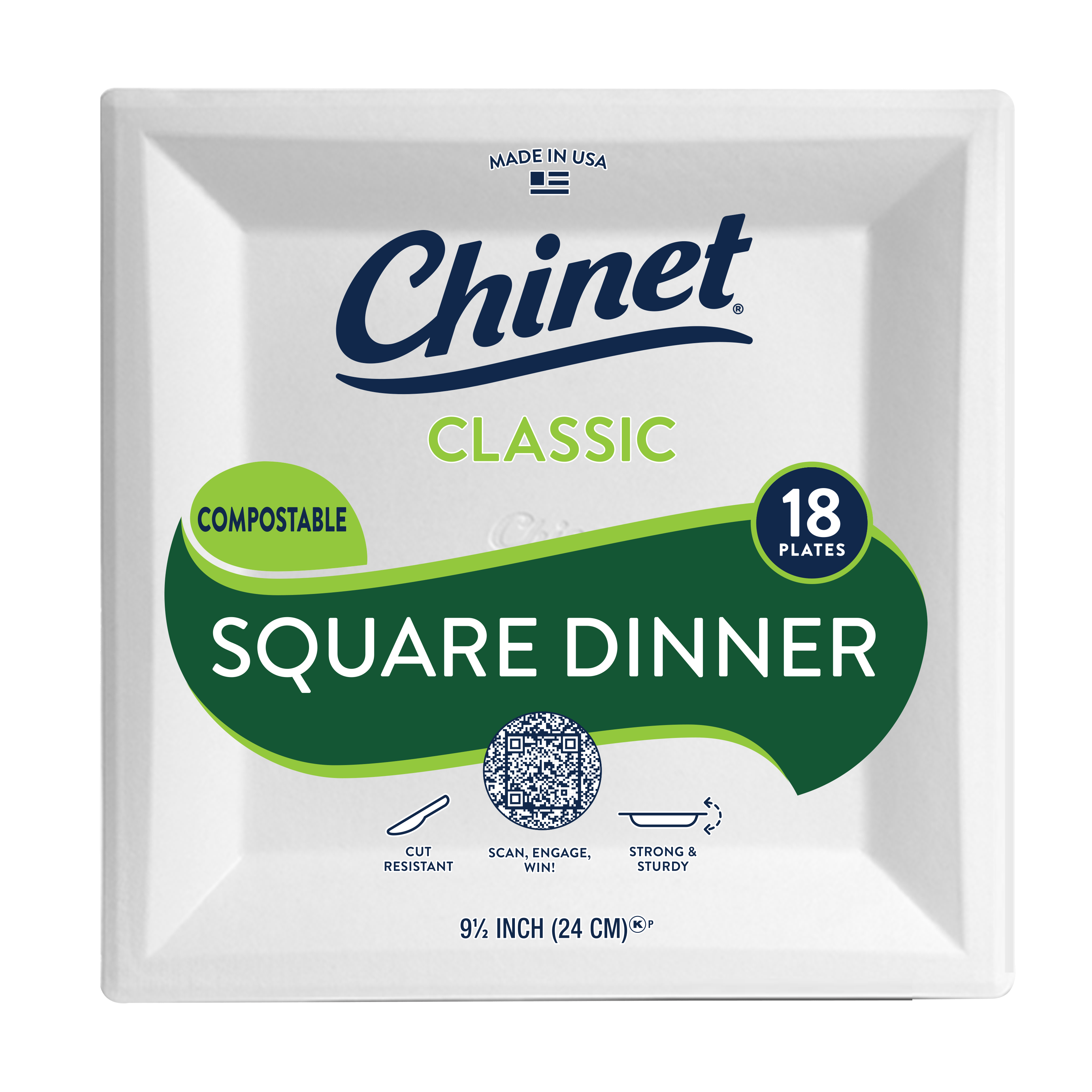 Chinet Classic square dinner plate