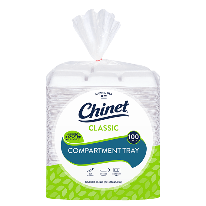 Chinet Classic® 10 3/8 x 8 3/8in Compartment Tray (30 count)