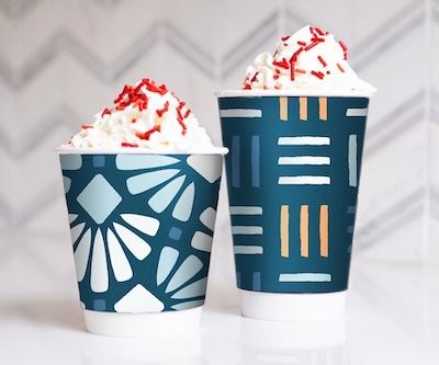 Red Velvet Hot Chocolate served in Chinet Comfort cups