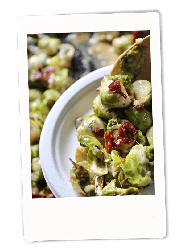 Bacon-Infused Brussels Sprouts Gratin