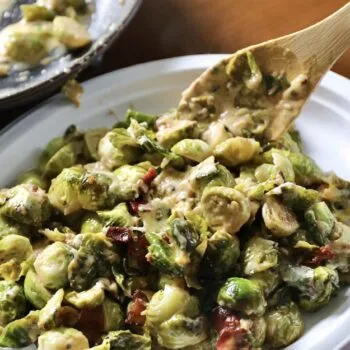 Bacon-Infused Brussels Sprouts Gratin