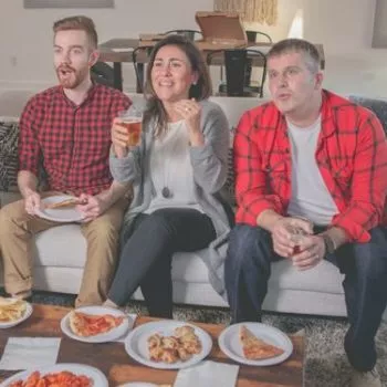 Group watching a sports game