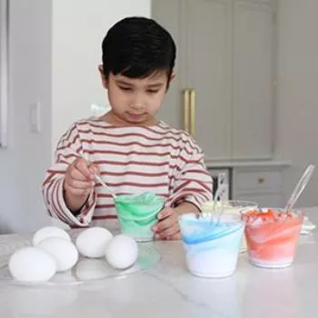 Egg Dyeing with Chinet Crystal cups