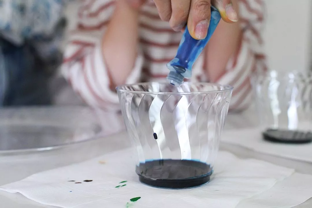 Egg Dyeing with Chinet Crystal cups